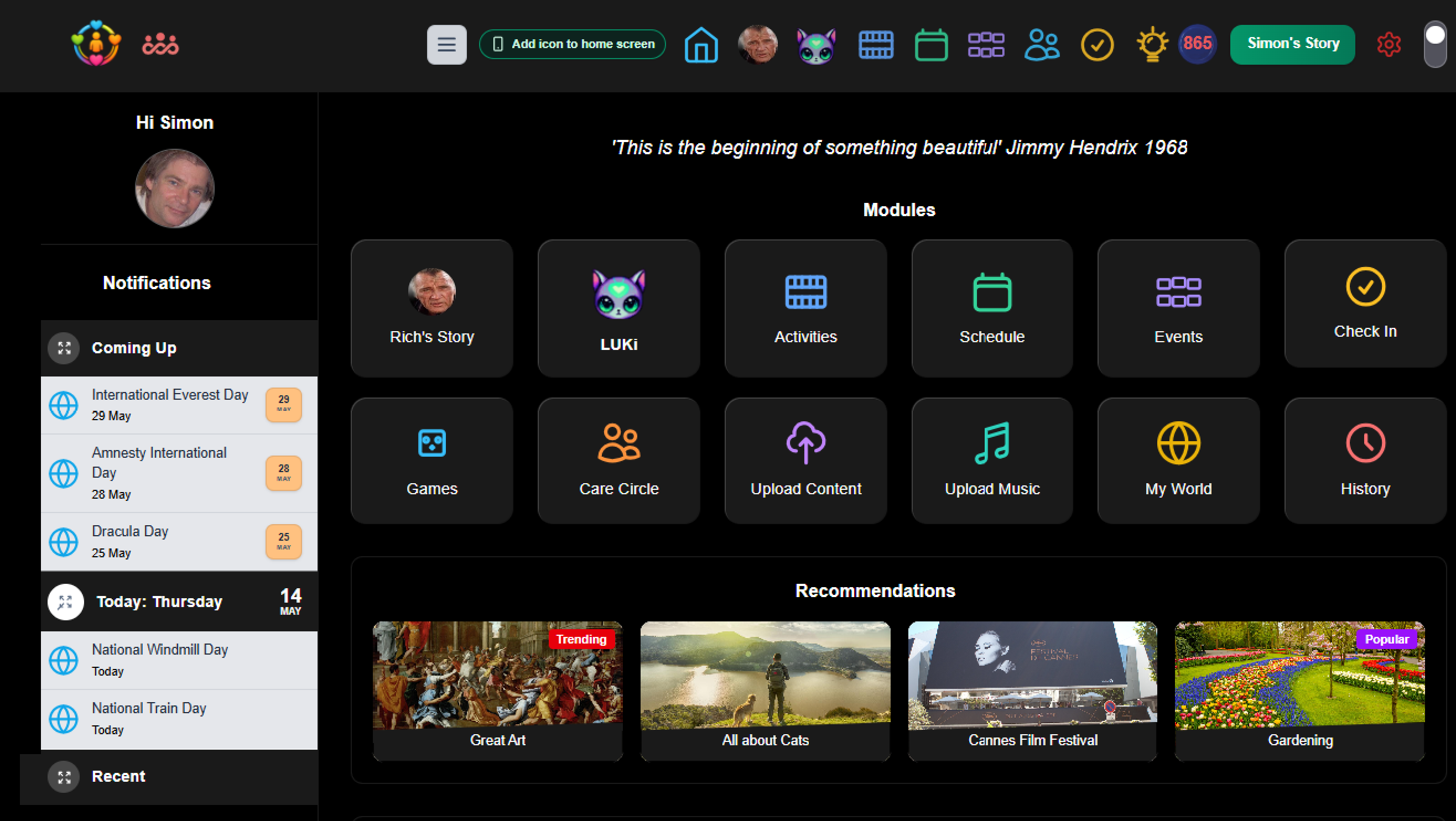Preview of the ReMe.care home page.